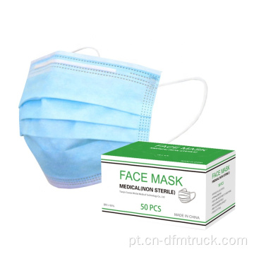 Máscara facial descartável não médica Máscara de 3 camadas